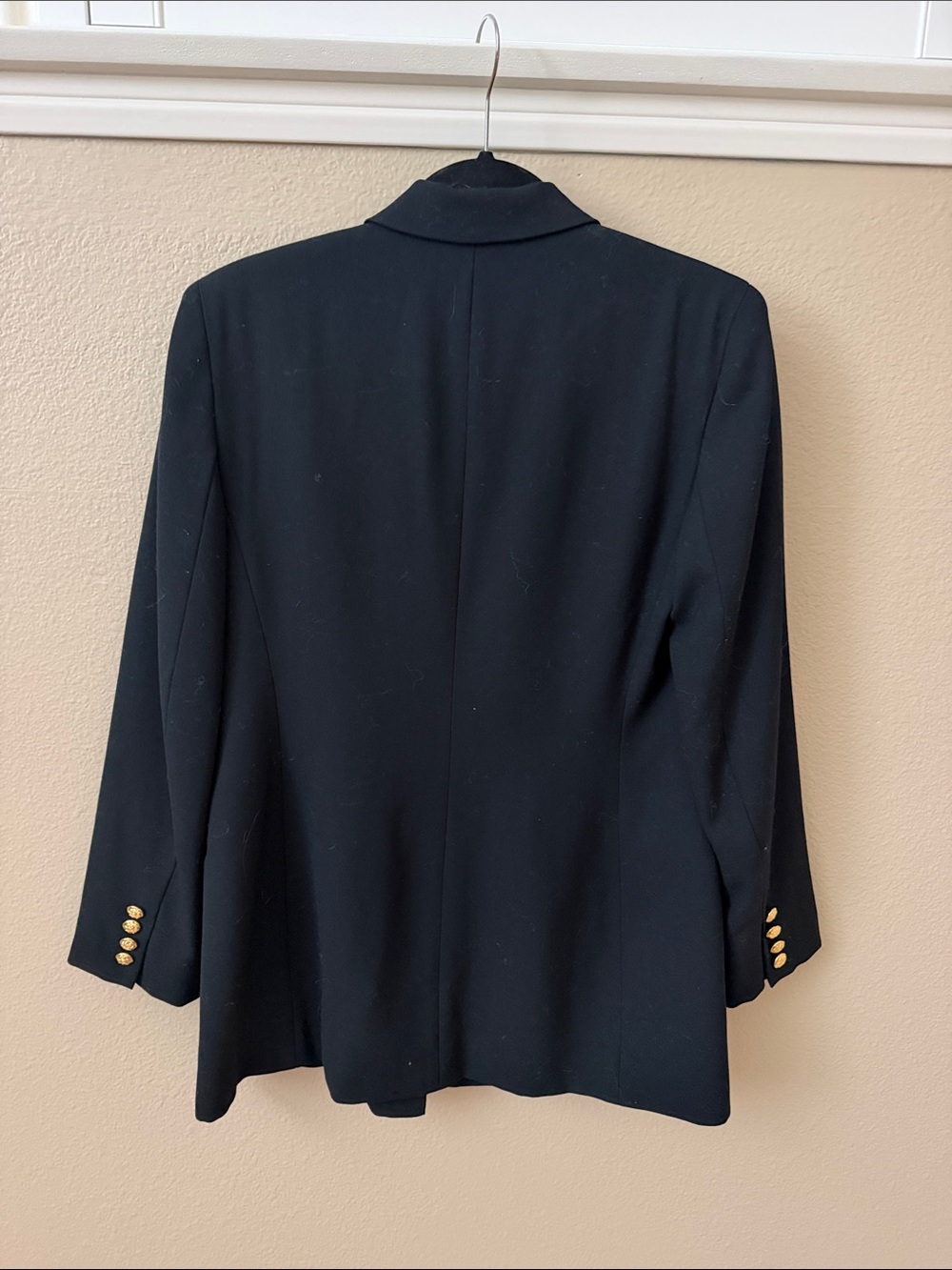 Lauren Ralph Lauren Navy Crest Double-Breasted Blazer with Gold Buttons - Picture 3 of 3